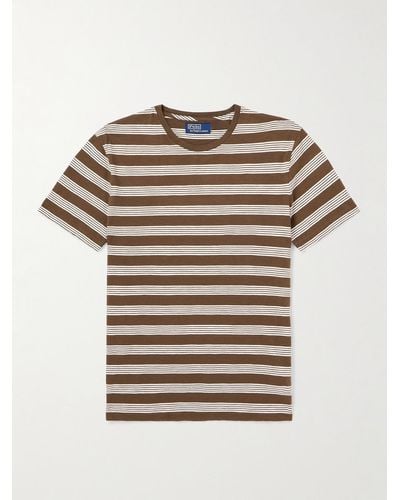 Polo Ralph Lauren Striped Cotton-blend T-shirt - Grey