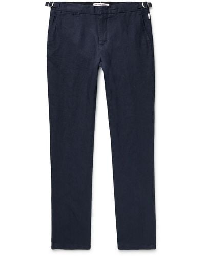 Orlebar Brown Griffon Slim-fit Linen Pants - Blue