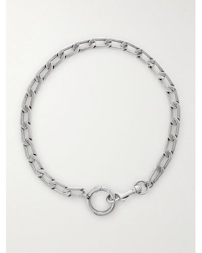 Balenciaga Antiqued Silver-tone Chain Necklace - White