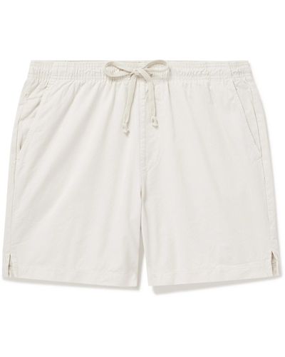 Save Khaki Easy Straight-leg Cotton-twill Drawstring Shorts - White