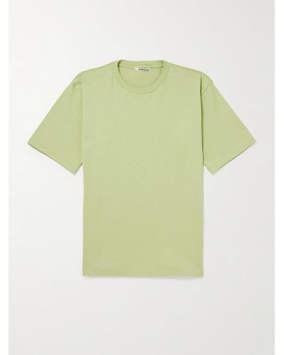 AURALEE Luster Plaiting Pima Cotton-jersey T-shirt - Green