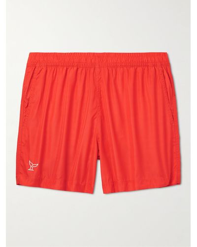La Paz Slim-fit Mid-length Embroidered Recycled Swim Shorts