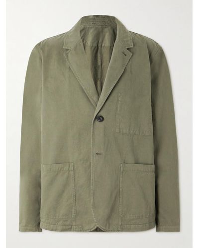 MR P. Garment-dyed Cotton-twill Blazer - Green