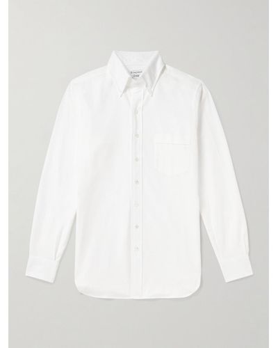 Kingsman Camicia in cotone Oxford con collo button-down - Bianco