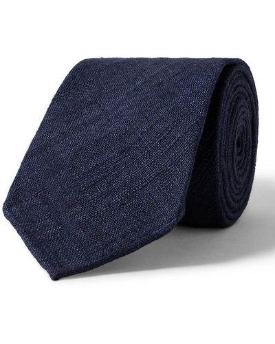 Kingsman Drake's 8cm Tussah Silk Tie - Blue