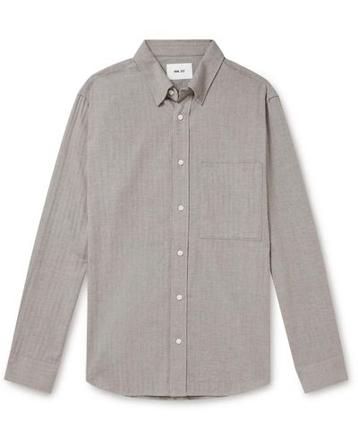 NN07 Cohen 5726 Herringbone Cotton Shirt - Gray