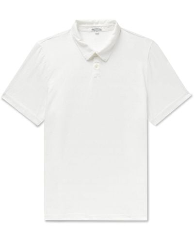 James Perse Slub Cotton And Linen-blend Jersey Polo Shirt - White