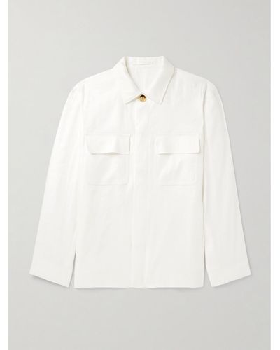Lardini Overshirt in misto lino - Bianco