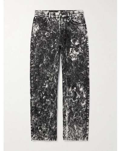 Dries Van Noten Straight-leg Bleached Jeans - Grey