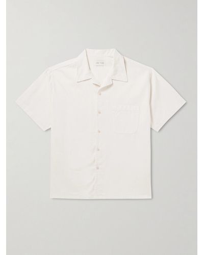 Les Tien Camp-collar Cotton Shirt - White