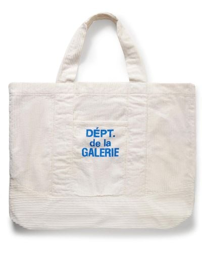 GALLERY DEPT. Logo-print Cotton-corduroy Tote Bag - White