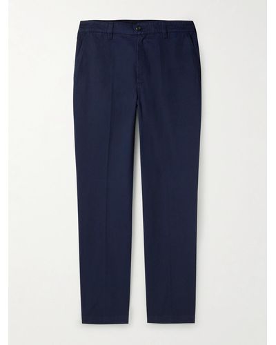 Drake's Tapered Cotton-twill Chinos - Blue