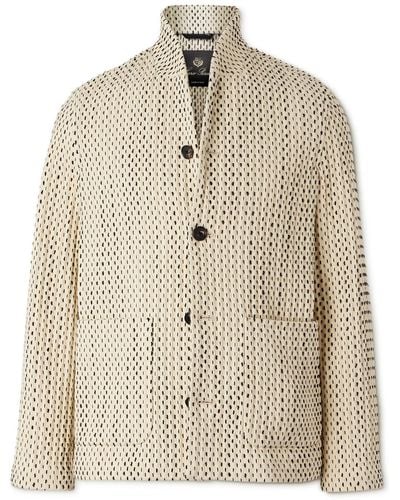 Loro Piana Joren Textured-knit Cotton-blend Jacket - Natural