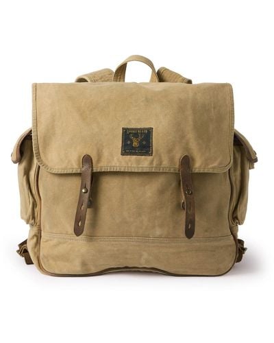 RRL Falcon Leather-trimmed Cotton-canvas Backpack - Natural