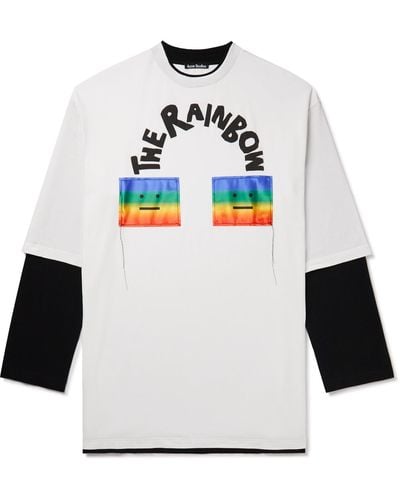 Acne Studios Eyloch Face Rainbow T-shirt - White