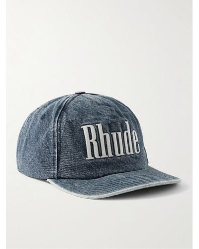 Rhude Logo-embroidered Denim Baseball Cap - Blue