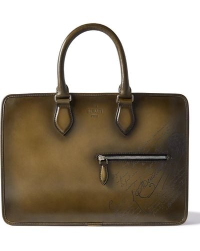 Berluti Un Jour Mini Scritto Venezia Leather Briefcase - Brown