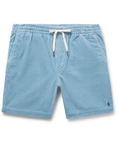 Polo Ralph Lauren Prepster Straight-leg Cotton-corduroy Drawstring Shorts - Blue