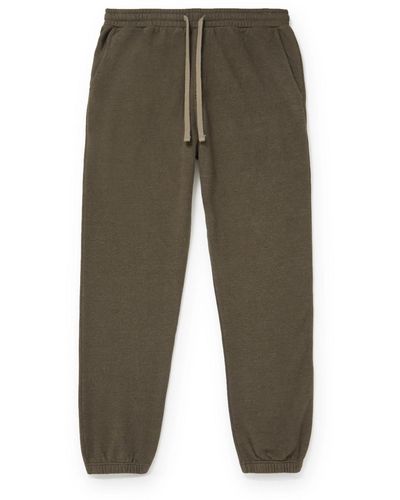 Hartford Joggy Tapered Brushed Cotton-blend Jersey Sweatpants - Green