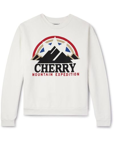 CHERRY LA Mountain Expedition Logo-print Cotton-jersey Sweatshirt - White