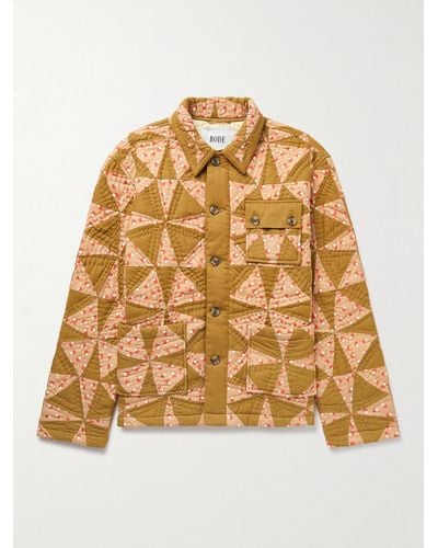Bode Kaleidoscope Quilted Padded Printed Cotton Jacket - Metallic