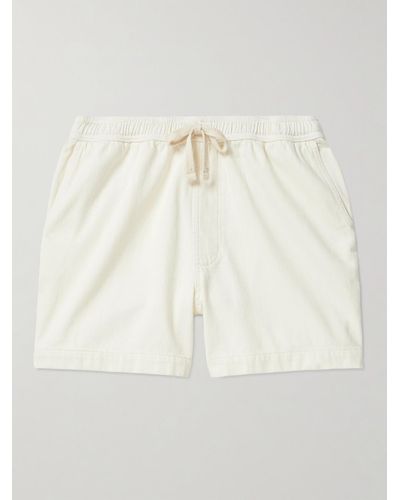 FRAME Wide-leg Cotton Drawstring Shorts - Natural
