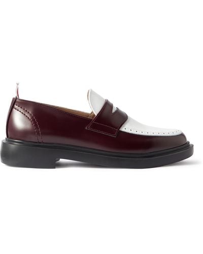 Thom Browne Two-tone Leather Penny Loafers - Brown