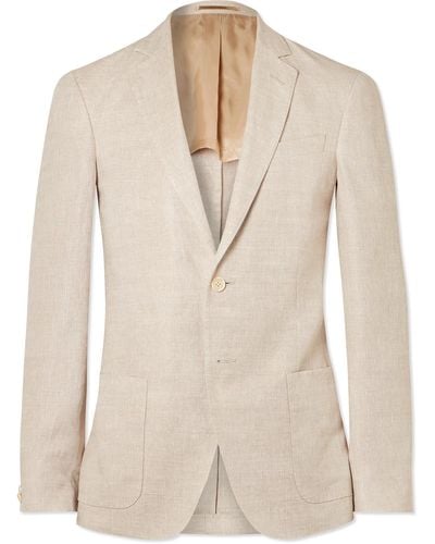 MR P. Slim-fit Unstructured Linen Suit Jacket - Natural
