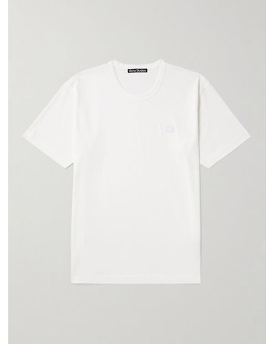 Acne Studios Nash T-Shirt aus Baumwoll-Jersey mit Logoapplikation - Weiß