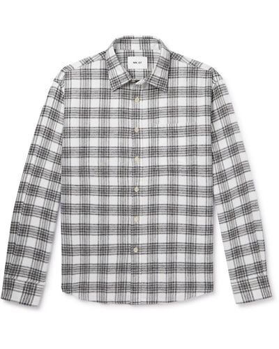 NN07 Deon 5465 Checked Organic Cotton-flannel Shirt - Gray