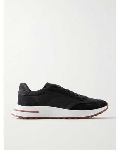 Loro Piana Sneakers in shell Storm System® con finiture in camoscio Weekend Walk - Bianco
