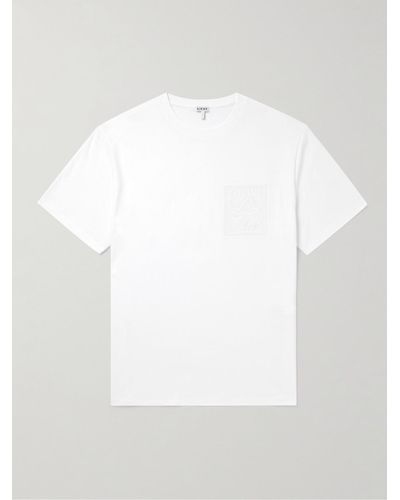 Loewe T-Shirt aus Baumwoll-Jersey mit Logoapplikation - Weiß