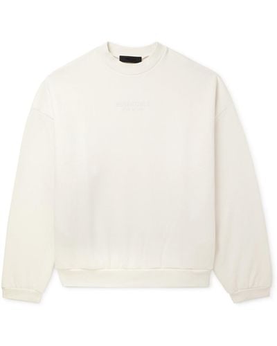 Fear Of God Logo-appliquéd Cotton-blend Jersey Sweatshirt - White
