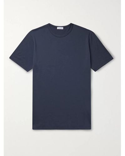 Sunspel Pima Cotton-jersey T-shirt - Blue