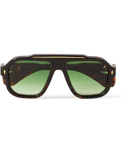 Jacques Marie Mage Octavian Aviator-style Tortoiseshell Acetate And Gold-tone Sunglasses - Green