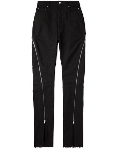 Rick Owens Bolan Banana Slim-fit Flared Zip-embellished Jeans - Black