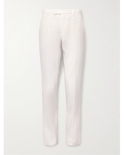 Paul Smith Slim-fit Linen Trousers - Natural