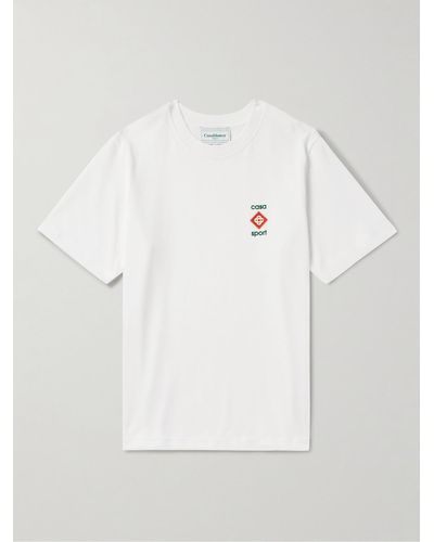 Casablancabrand Cotton Logo Print T-shirt - White