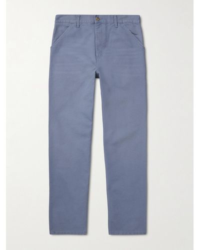 Carhartt Single Knee Straight-leg Organic Cotton-canvas Trousers - Blue