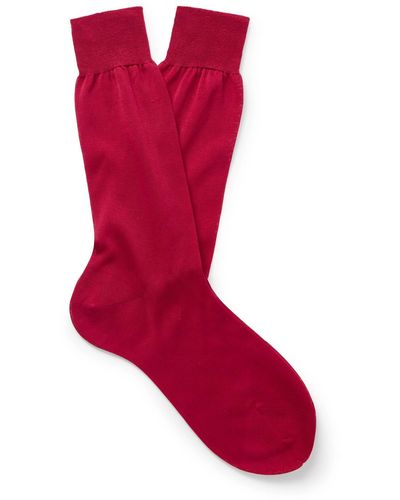 Anderson & Sheppard Cotton Socks - Red