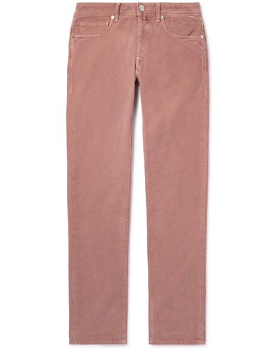 Incotex Slim-fit Cotton-blend Corduroy Pants - Pink