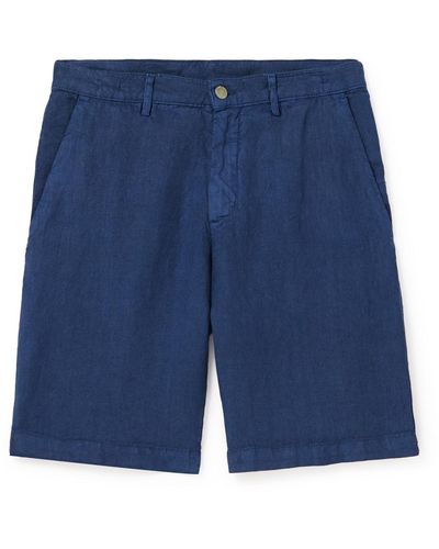 Massimo Alba Vela Straight-leg Linen Shorts - Blue