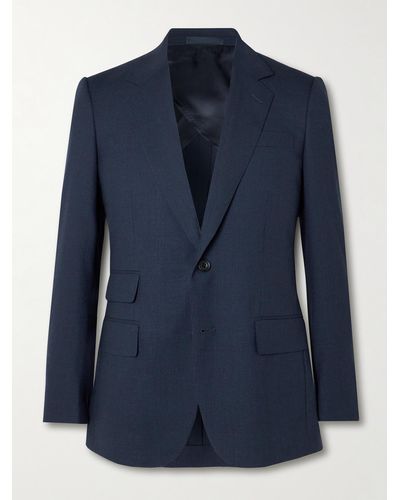 Kingsman Checked Wool Suit Jacket - Blue
