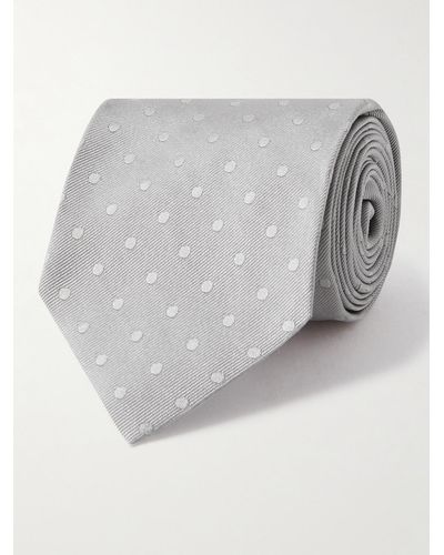 Tom Ford 8cm Polka-dot Silk-jacquard Tie - Grey