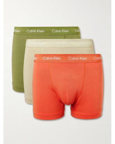 Calvin Klein Three-pack Stretch-cotton Boxer Briefs - Multicolour