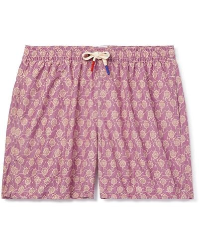 Altea Straight-leg Mid-length Floral-print Swim Shorts - Pink