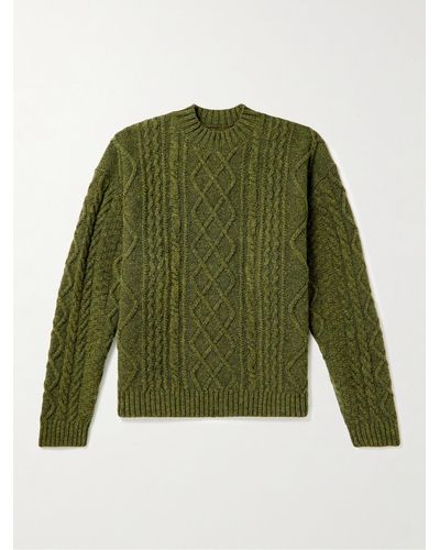 Kapital Intarsia Cable-knit Wool-blend Jumper - Green