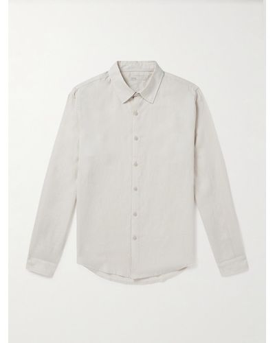 Onia Air Spread-collar Linen And Lyocell-blend Shirt - White
