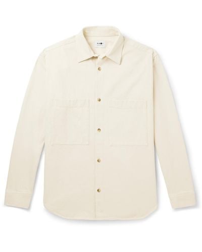 NN07 Freddy Garment-dyed Recycled-cotton Twill Overshirt - White