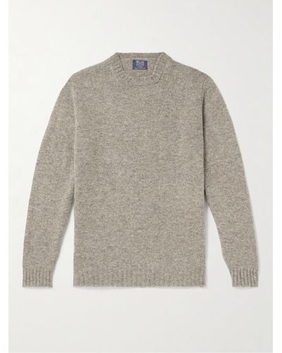 William Lockie Shetland Wool Jumper - Grey